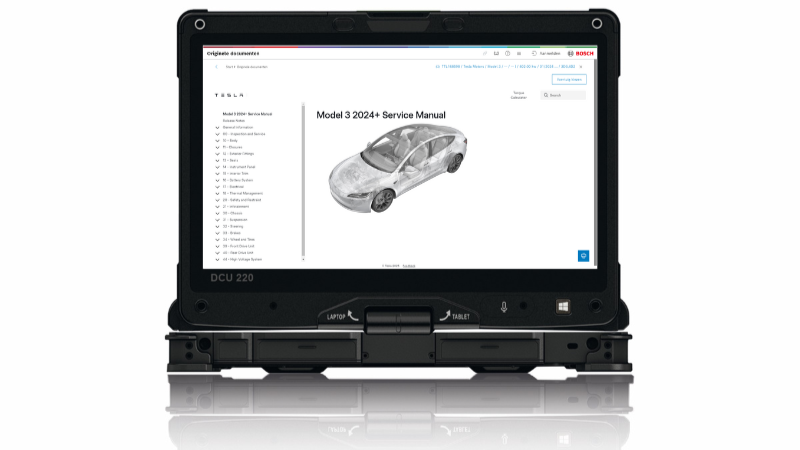 Bosch breidt ESI[tronic] uit met SOVD-ondersteuning voor diagnose van Tesla-voertuigen